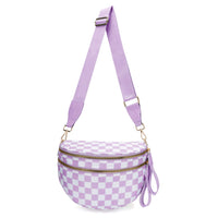 Checkerboard Pattern Crossbody Shell Bag