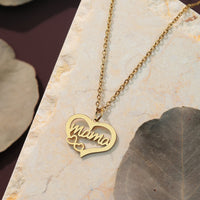 Mama Hollow Heart Pendant Necklace