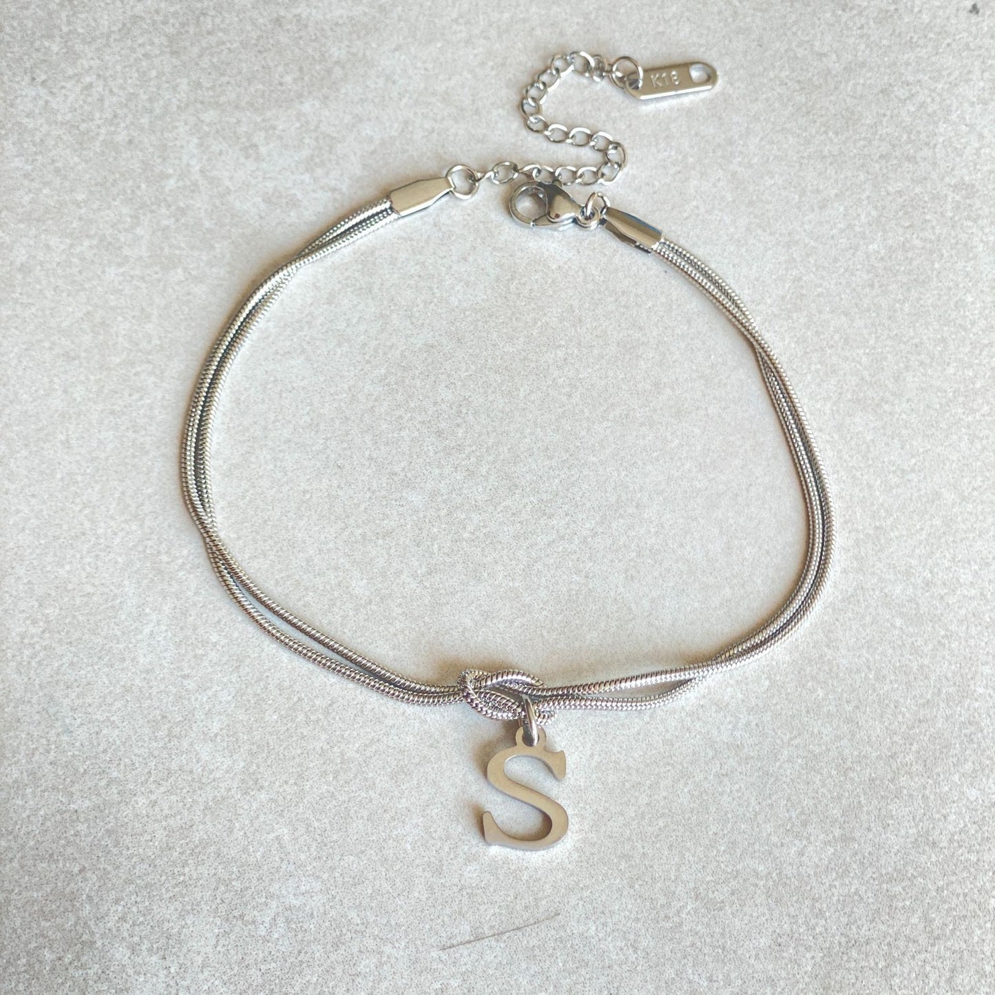 Initial Love Knot Bracelet