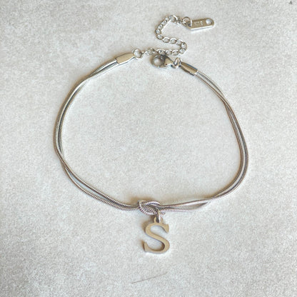 Initial Love Knot Bracelet