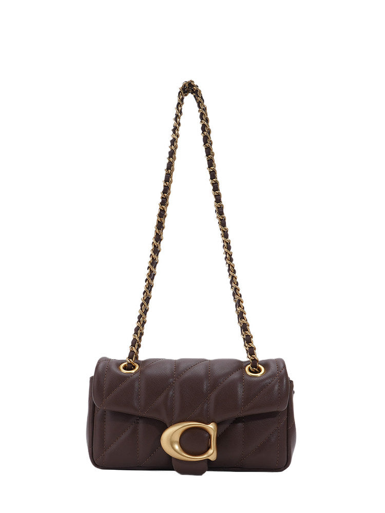 AriaLuxe Diamond Quilted Chain Bag - Leather Strap Luxury Handbag
