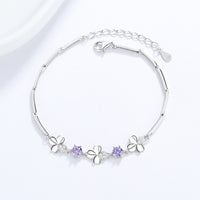 Aria Clover Sterling Silver & Zircon Bracelet