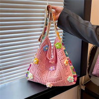 Casual Hollow-Out Woven Beach Bag