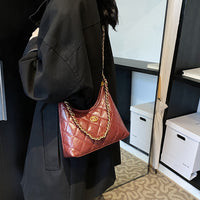 AriaLuxe Petite Armpit Bag - Quilted Chain Crossbody in Classic Colors