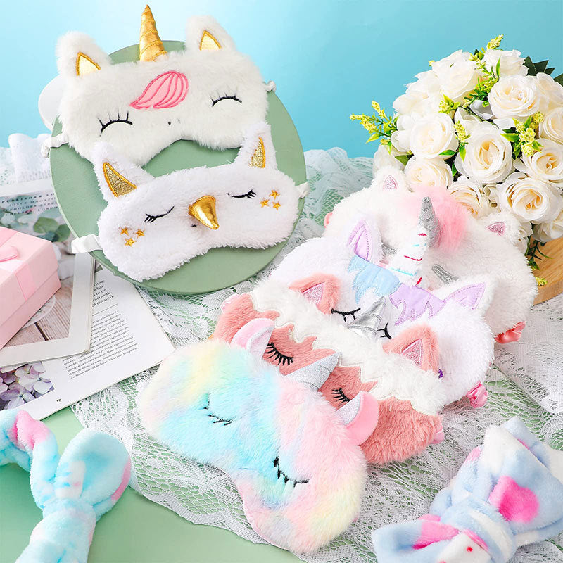 ✨ Plush Unicorn Sleep Mask – 3D Soft Eye Cover