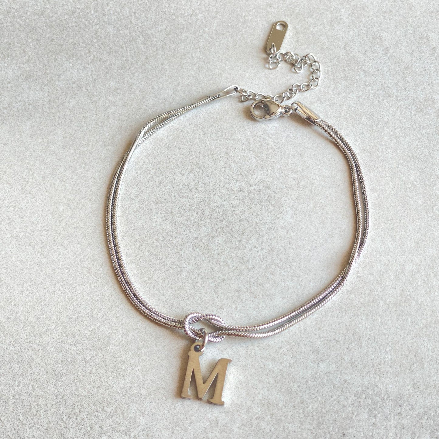 Initial Love Knot Bracelet