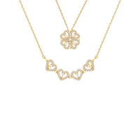 AriaLuxe Trefle Clover Heart Necklace