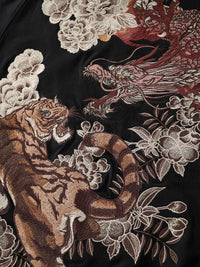 Maison Dragon & Tiger Embroidered Zip Hoodie