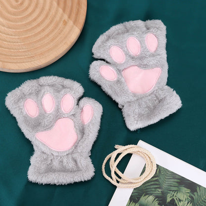 Cozy Paw Plush Flip Gloves