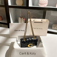AriaLuxe Diamond Quilted Chain Bag - Leather Strap Luxury Handbag