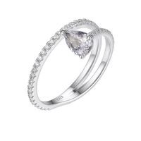 Luxe Teardrop Moissanite Stackable Ring Set