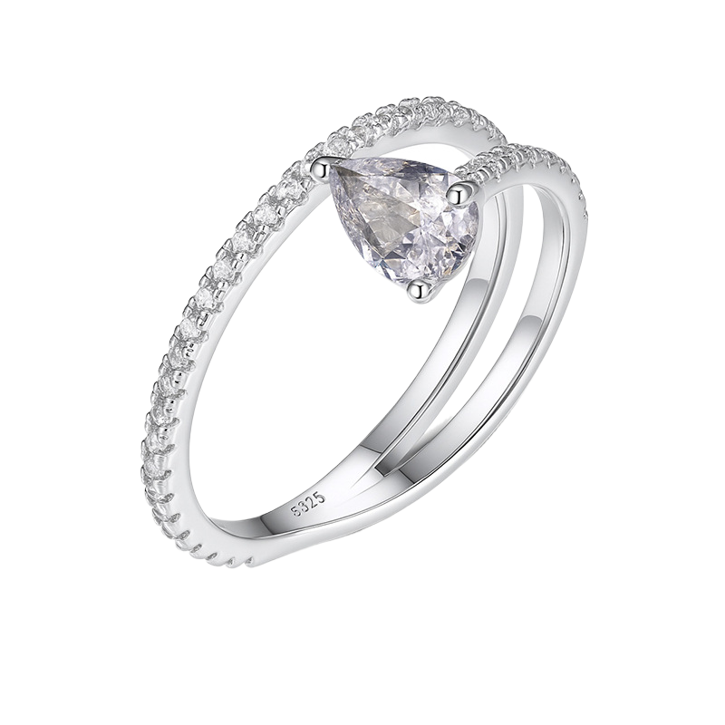 Luxe Teardrop Moissanite Stackable Ring Set
