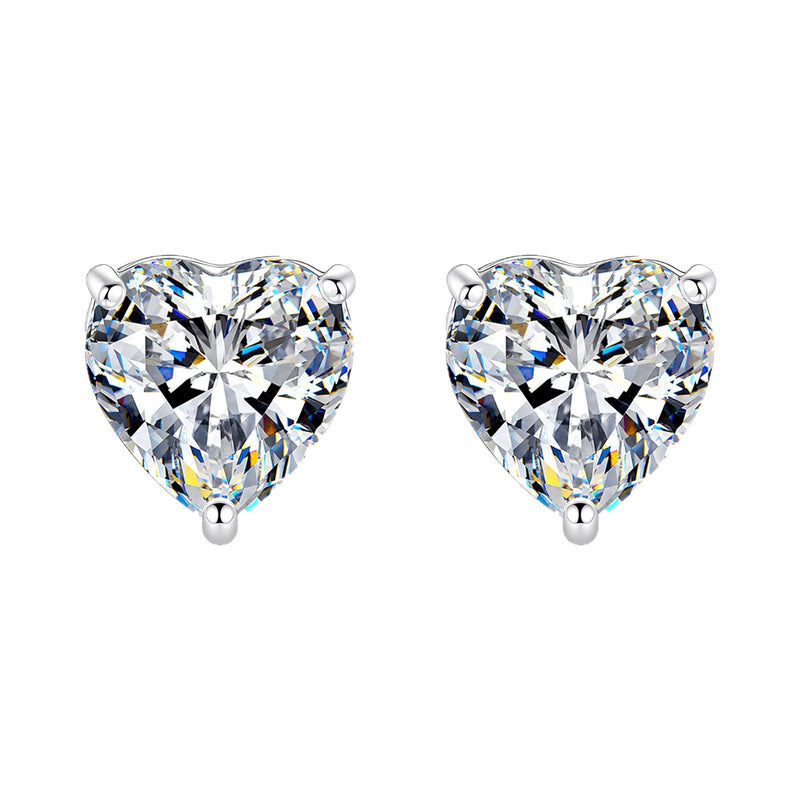 Aria Heart Moissanite Drop Earrings