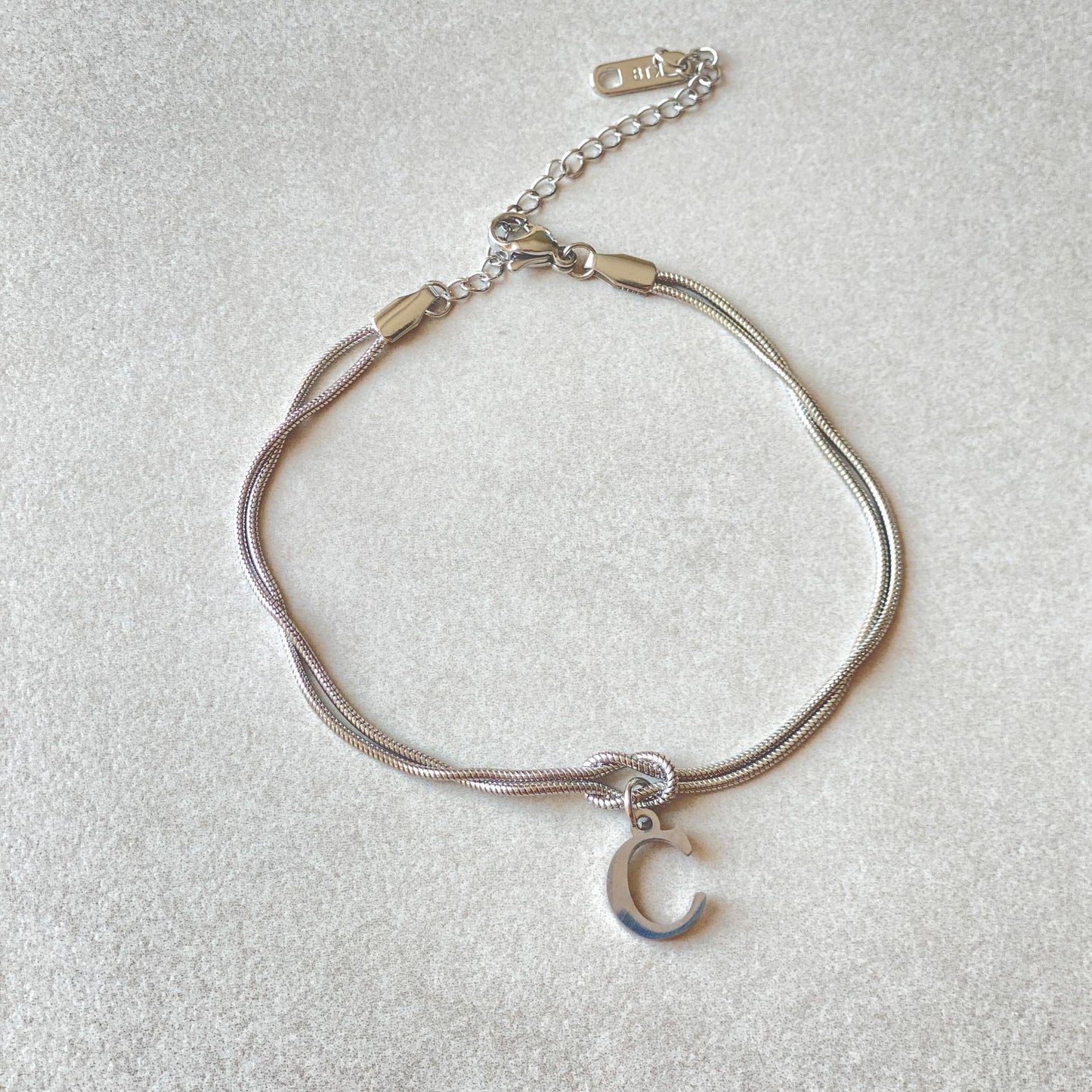 Initial Love Knot Bracelet