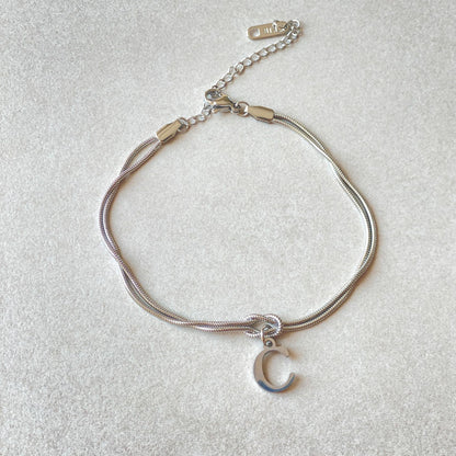 Initial Love Knot Bracelet