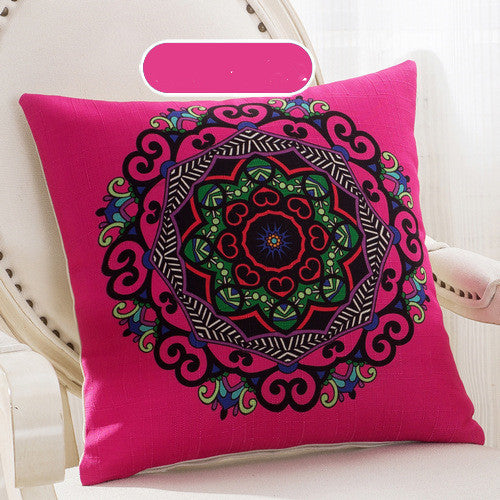Handcrafted Bohemian Pillow Set – Colorful Mandala Designs