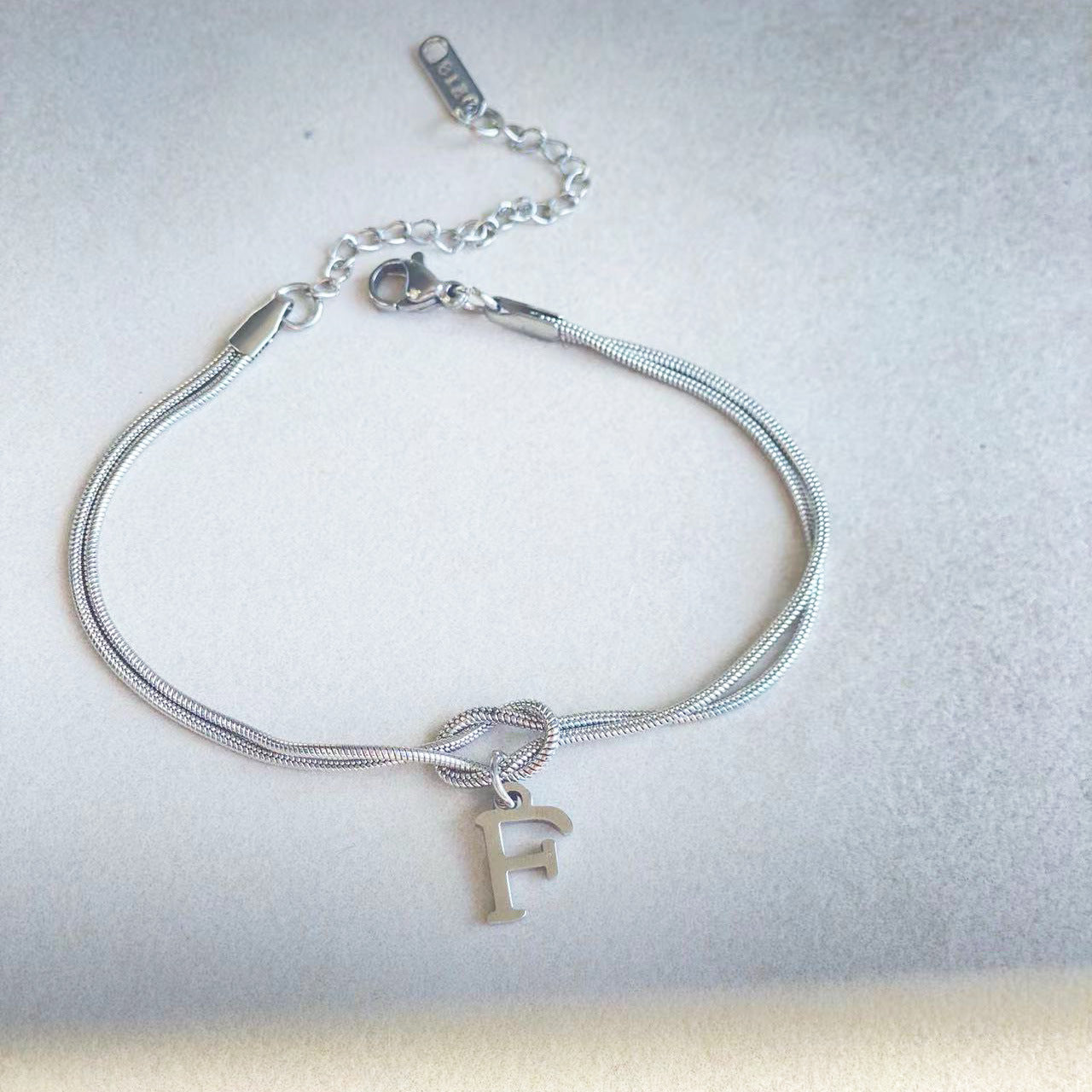 Initial Love Knot Bracelet