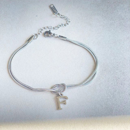 Initial Love Knot Bracelet