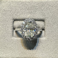 Double Halo Oval Ring | 4.5 Carat Sterling Silver Ring