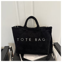 Corduroy Tote & Crossbody Bag