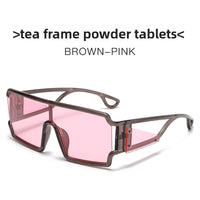 One-Piece Shield Sunglasses – Oversized Square Wraparound Frame