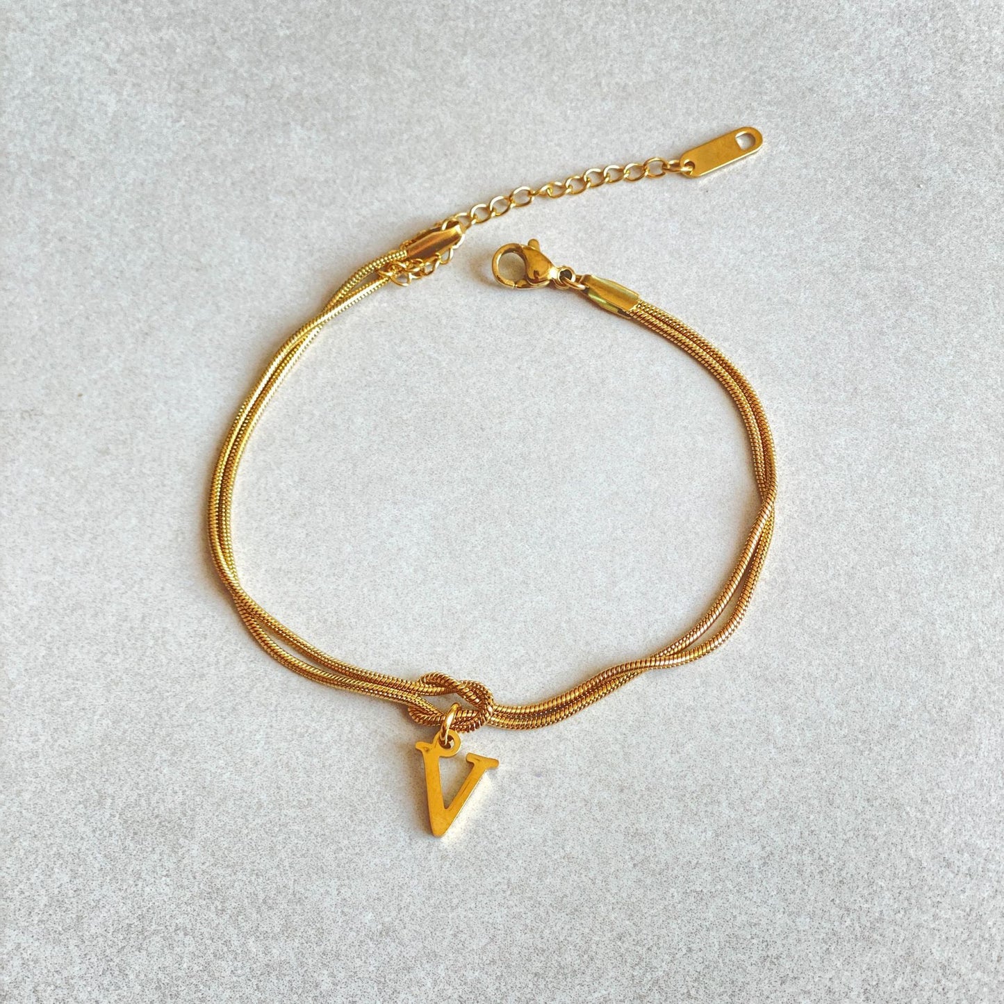 Initial Love Knot Bracelet