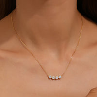 Aria Four-Stone Moissanite Collarbone Necklace