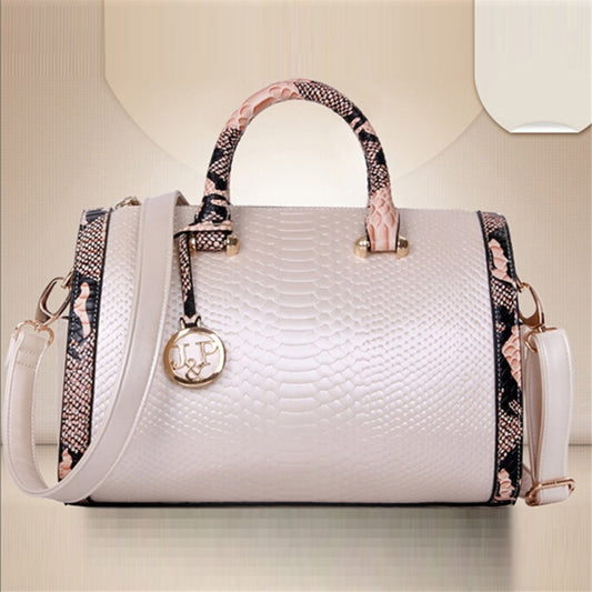 Aria Luxe premium leather flap handbag in white