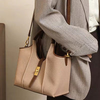 AriaLuxe Parisian Bucket Crossbody - European Retro Spacious Tote