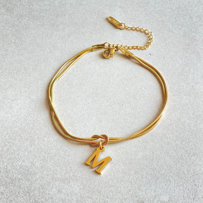 Initial Love Knot Bracelet