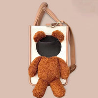Plush Bear Pet Carrier Bag with Head Opening