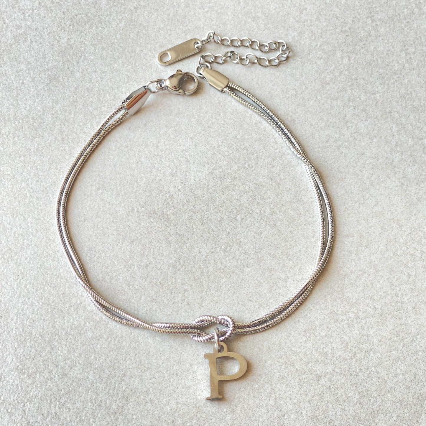 Initial Love Knot Bracelet