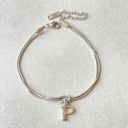 Initial Love Knot Bracelet
