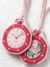 The Luxe Pop Icon — Flower-Dial Quartz Pocket Watch