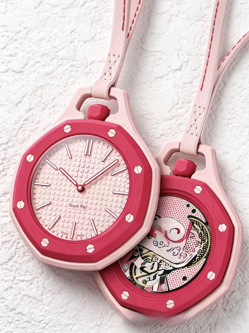 The Luxe Pop Icon — Flower-Dial Quartz Pocket Watch