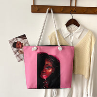 Classic Retro Printed Canvas Beach Bag