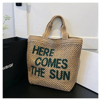 Embroidered Woven Shoulder Bag