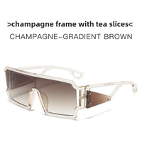 One-Piece Shield Sunglasses – Oversized Square Wraparound Frame