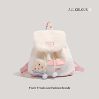 Plush Pom-Pom Backpack