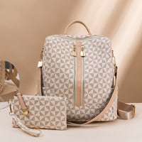Double Zipper Travel Backpack Retro Print