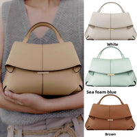Polene Smile Pleated Genuine Leather Crossbody Bag
