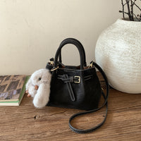 Velvet Luxe Bucket Bag - Suede with Pendant Accents