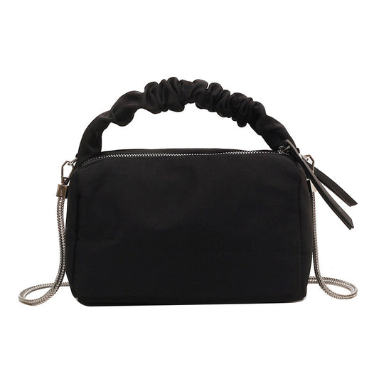 Noir Ruched Shoulder Bag