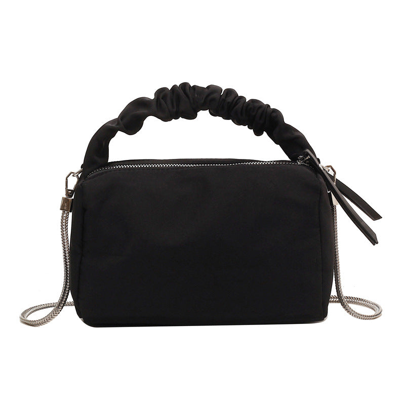 Noir Ruched Shoulder Bag