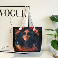 Classic Retro Printed Canvas Beach Bag