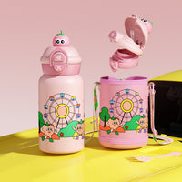 Cartoon Bear Insulated Kids Water Bottle
