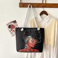 Classic Retro Printed Canvas Beach Bag