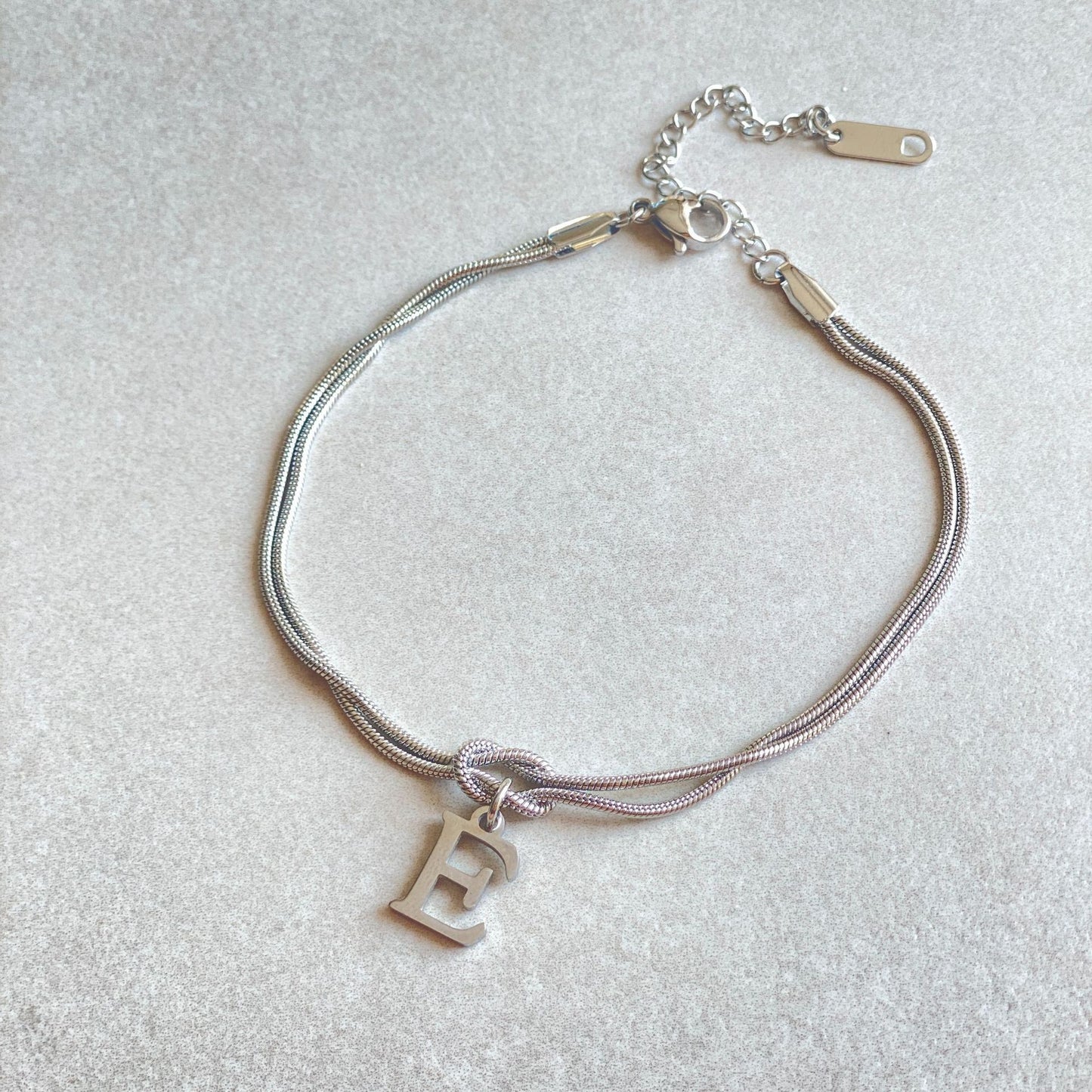 Initial Love Knot Bracelet