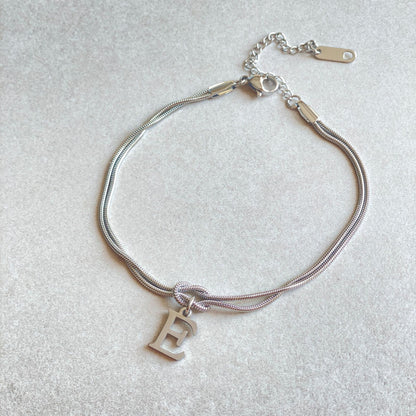 Initial Love Knot Bracelet