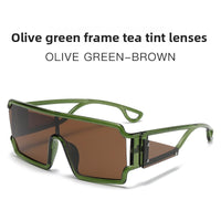 One-Piece Shield Sunglasses – Oversized Square Wraparound Frame
